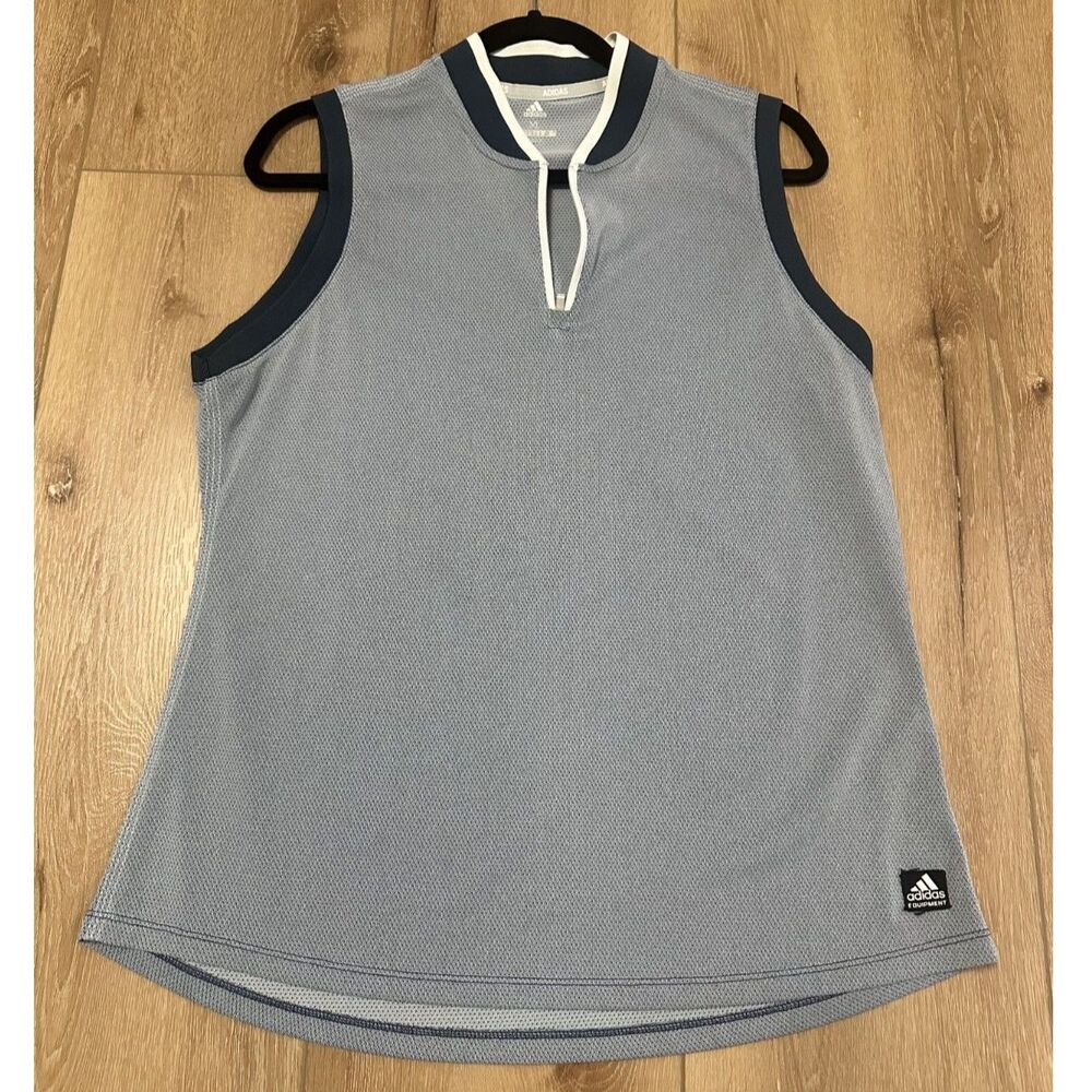 Women's Adidas Polo Tank Top Blue/Navy/White Size XL EUC!